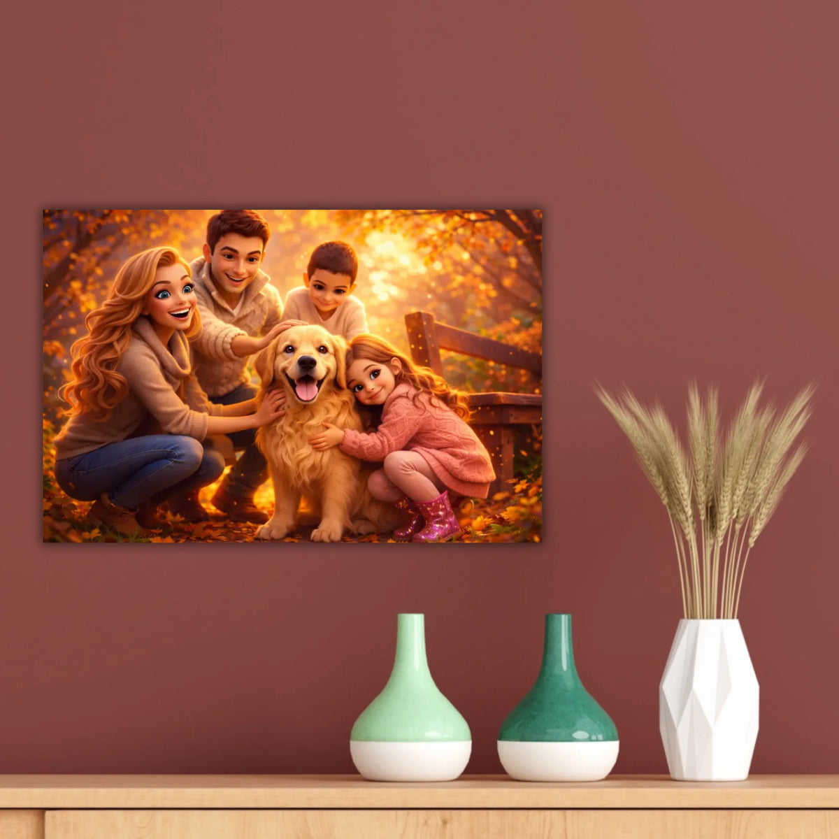 Familien Foto in Cartoon und Zeichentrick - individuelle Leinwand | Personalize Palace