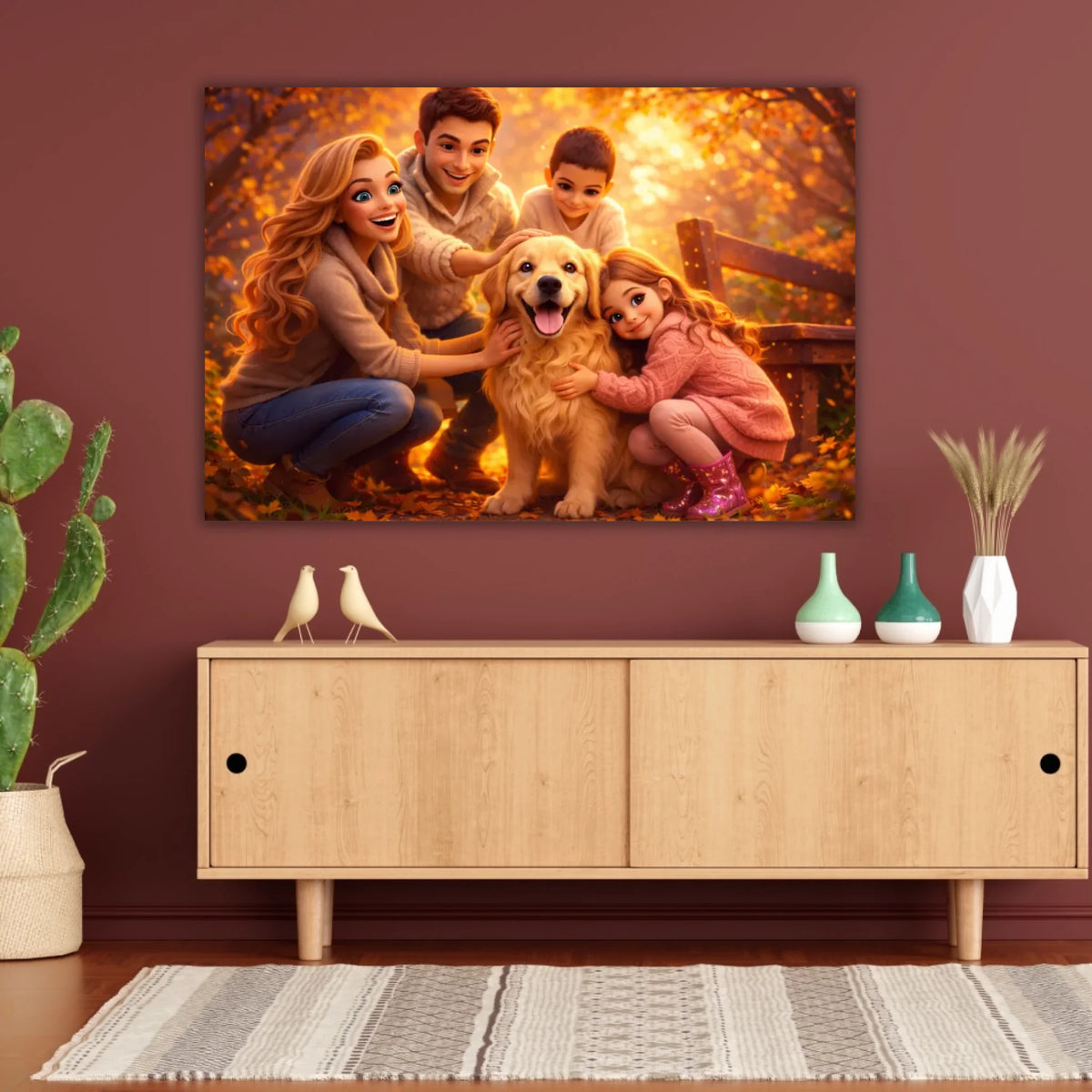Familien Foto in Cartoon und Zeichentrick - individuelle Leinwand | Personalize Palace
