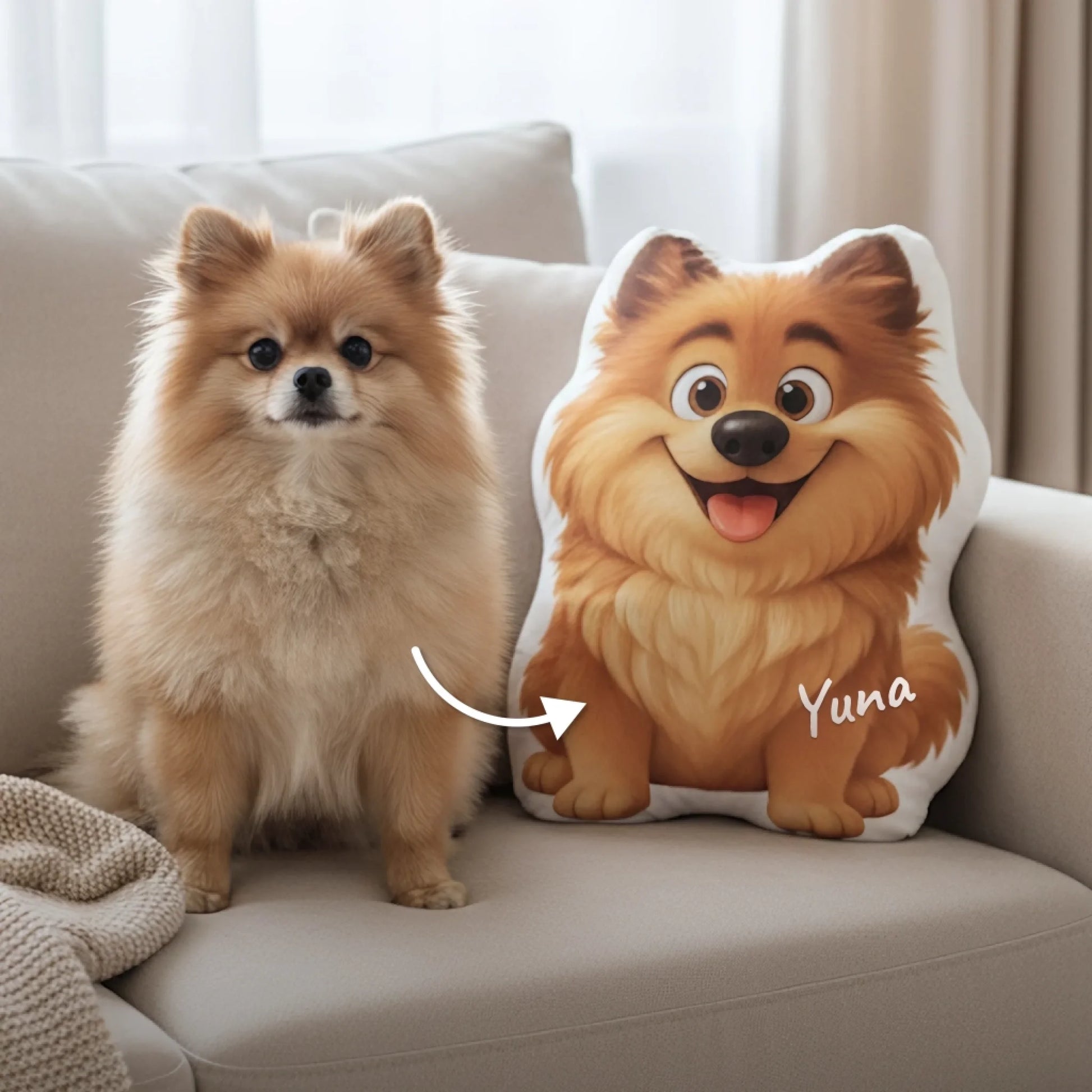 Hund Formkissen im 3D-Cartoon-Stil – Personalisiert mit Foto | Personalize Palace