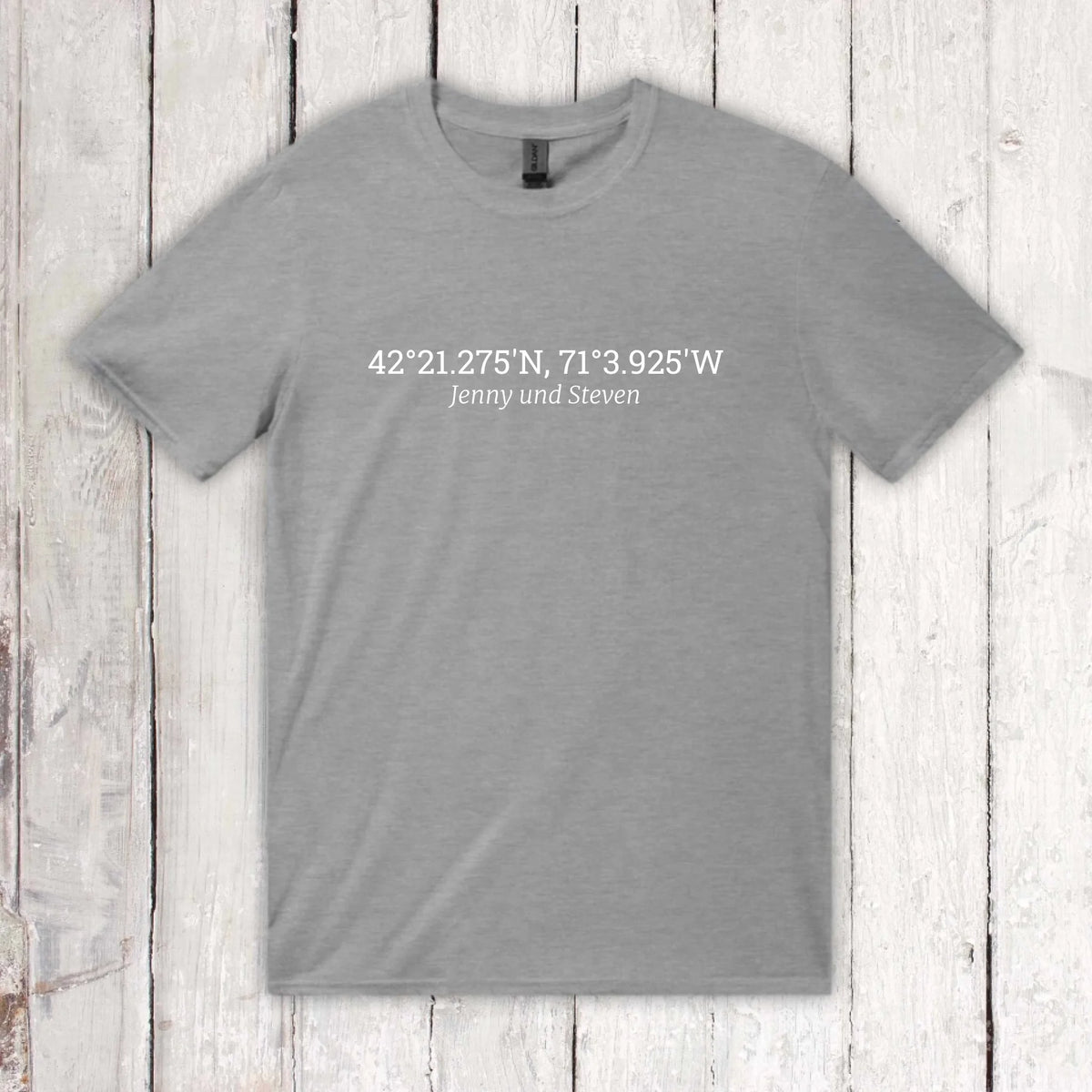 eure gemeinsamen Koordinaten - individuelles T-Shirt | Personalize Palace
