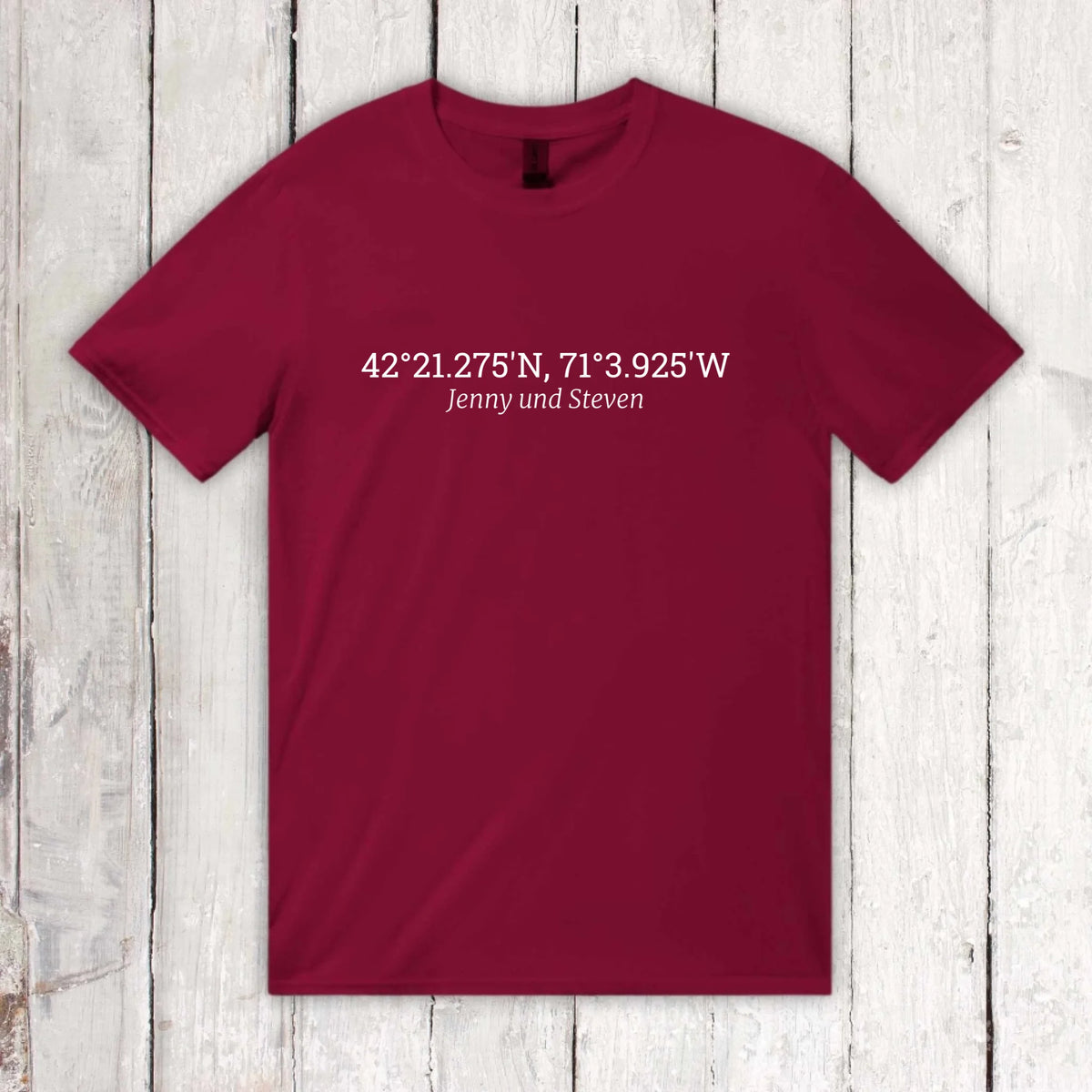 eure gemeinsamen Koordinaten - individuelles T-Shirt | Personalize Palace