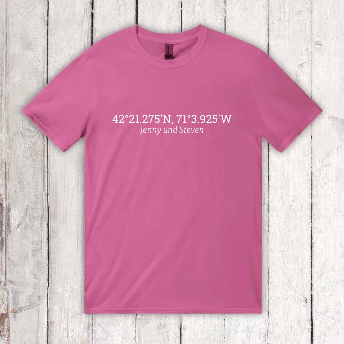 eure gemeinsamen Koordinaten - individuelles T-Shirt | Personalize Palace