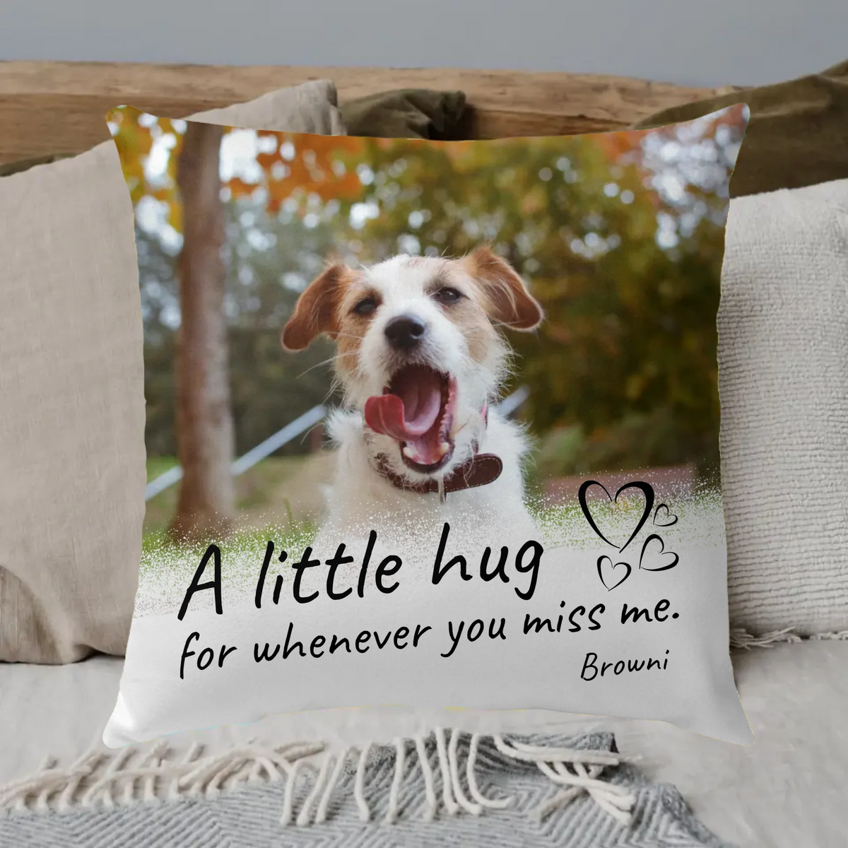 A little hug for whenever you miss me! - personalized premium photo pillow | Personalize Palace
