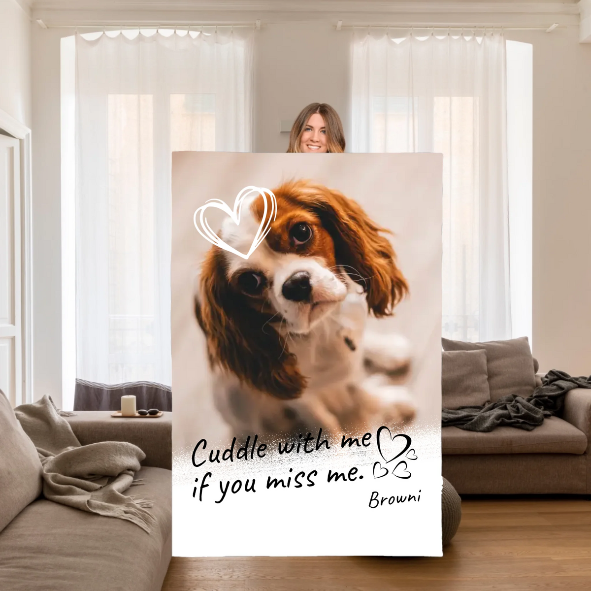 A little hug for whenever you miss me! - personalized premium photo pillow