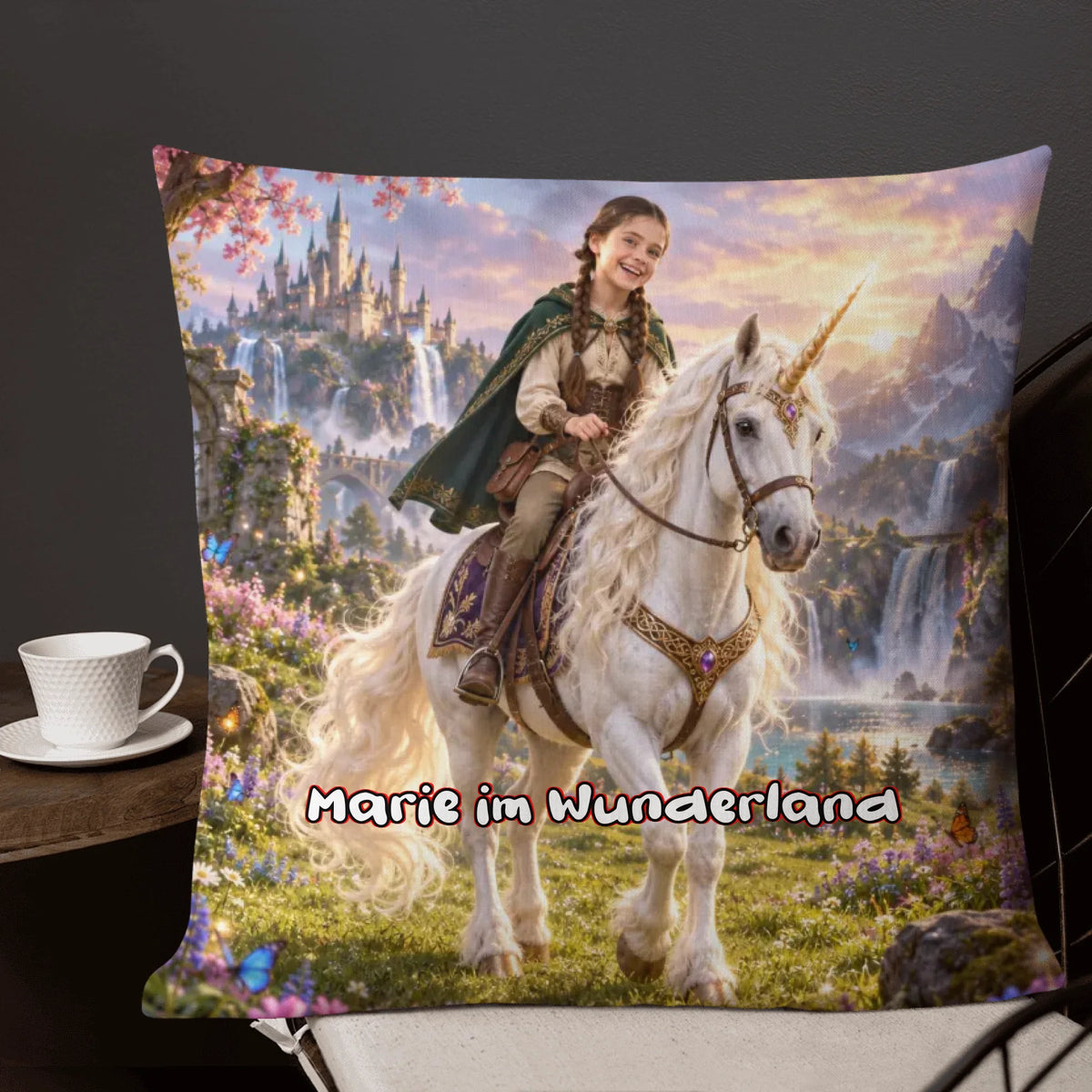 Personalisiertes Einhorn-Kissen – Dein Kind in der magischen Fantasiewelt | Personalize Palace