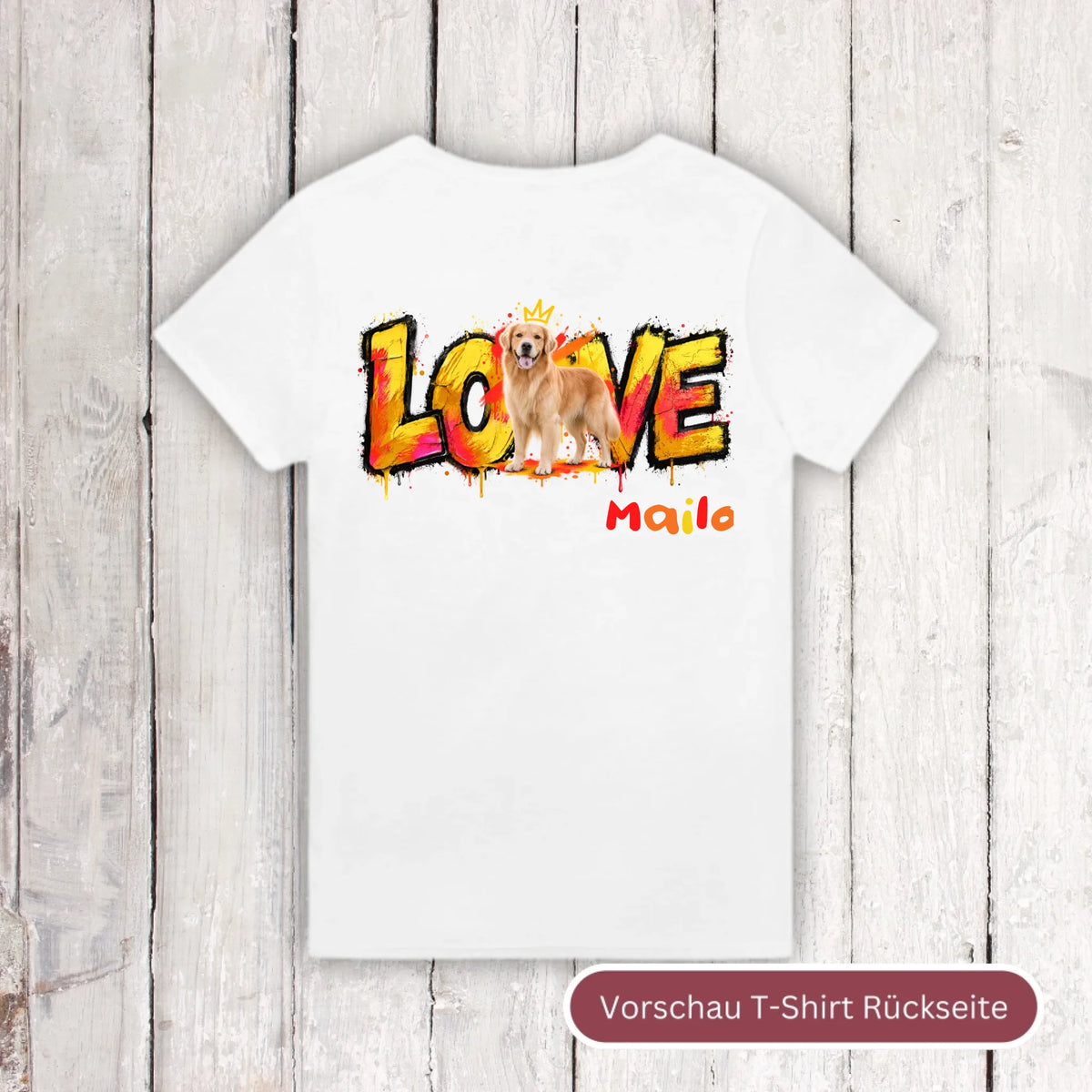 Personalisierter Hunde-Hoodie mit Foto – LOVE Street Art Graffiti