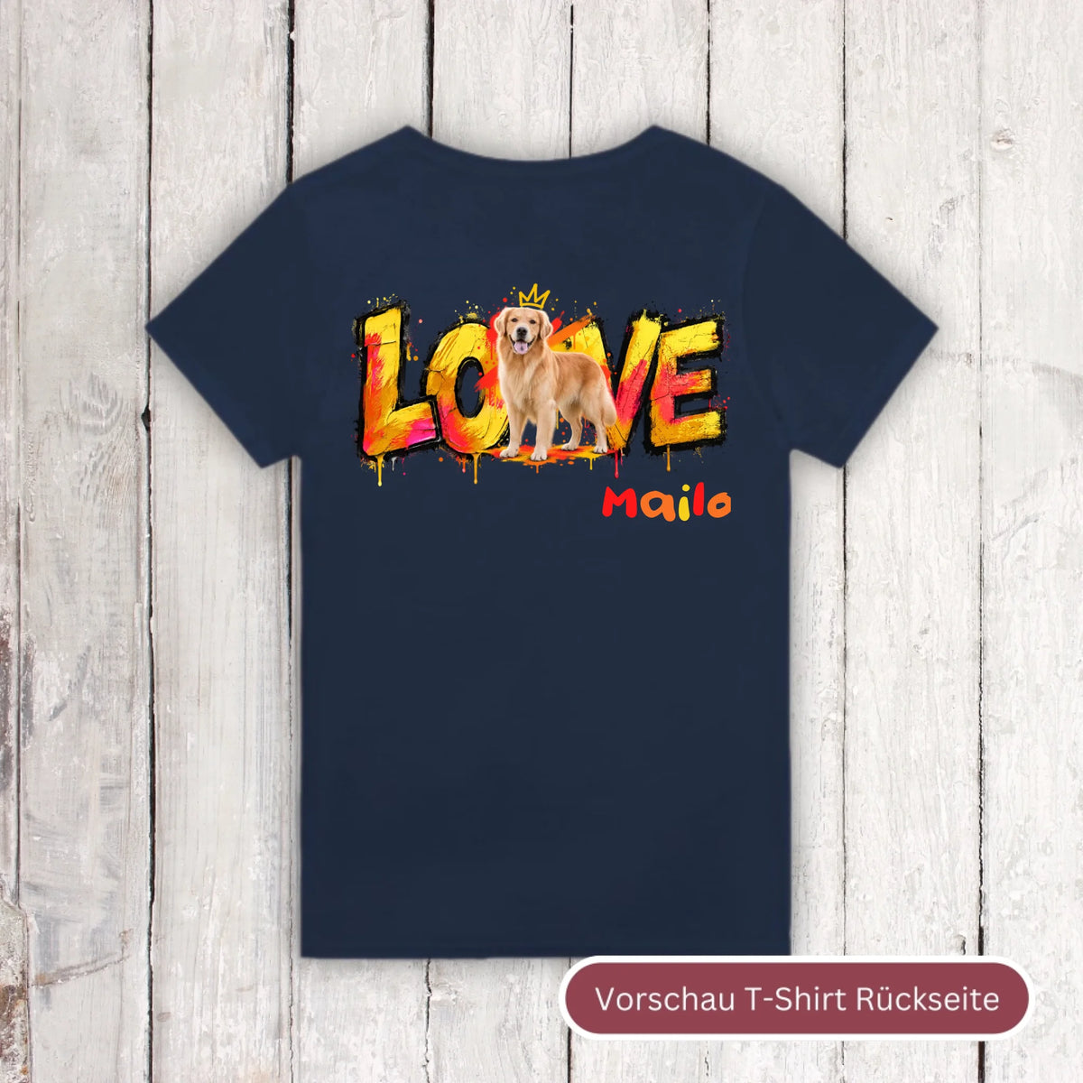 Personalisierter Hunde-Hoodie mit Foto – LOVE Street Art Graffiti