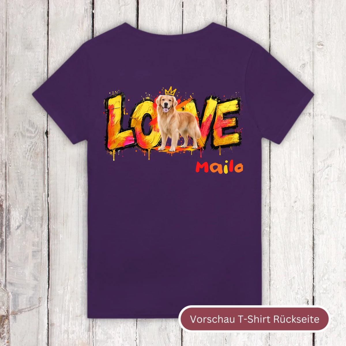 Personalisierter Hunde-Hoodie mit Foto – LOVE Street Art Graffiti
