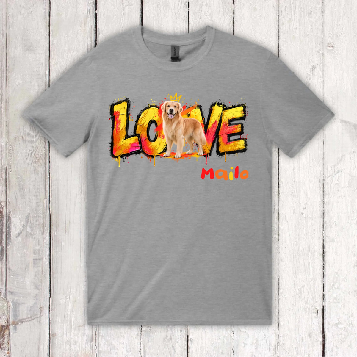 Personalisierter Hunde-Hoodie mit Foto – LOVE Street Art Graffiti