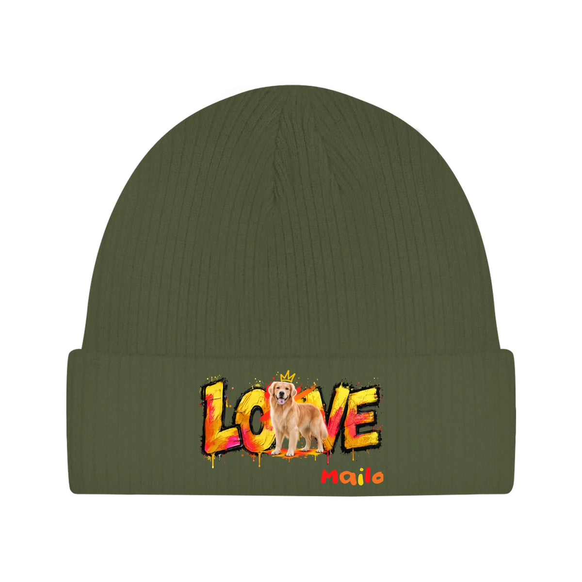 Personalisierte Beanie mit Hund oder Katze – LOVE Street Art | Personalize Palace