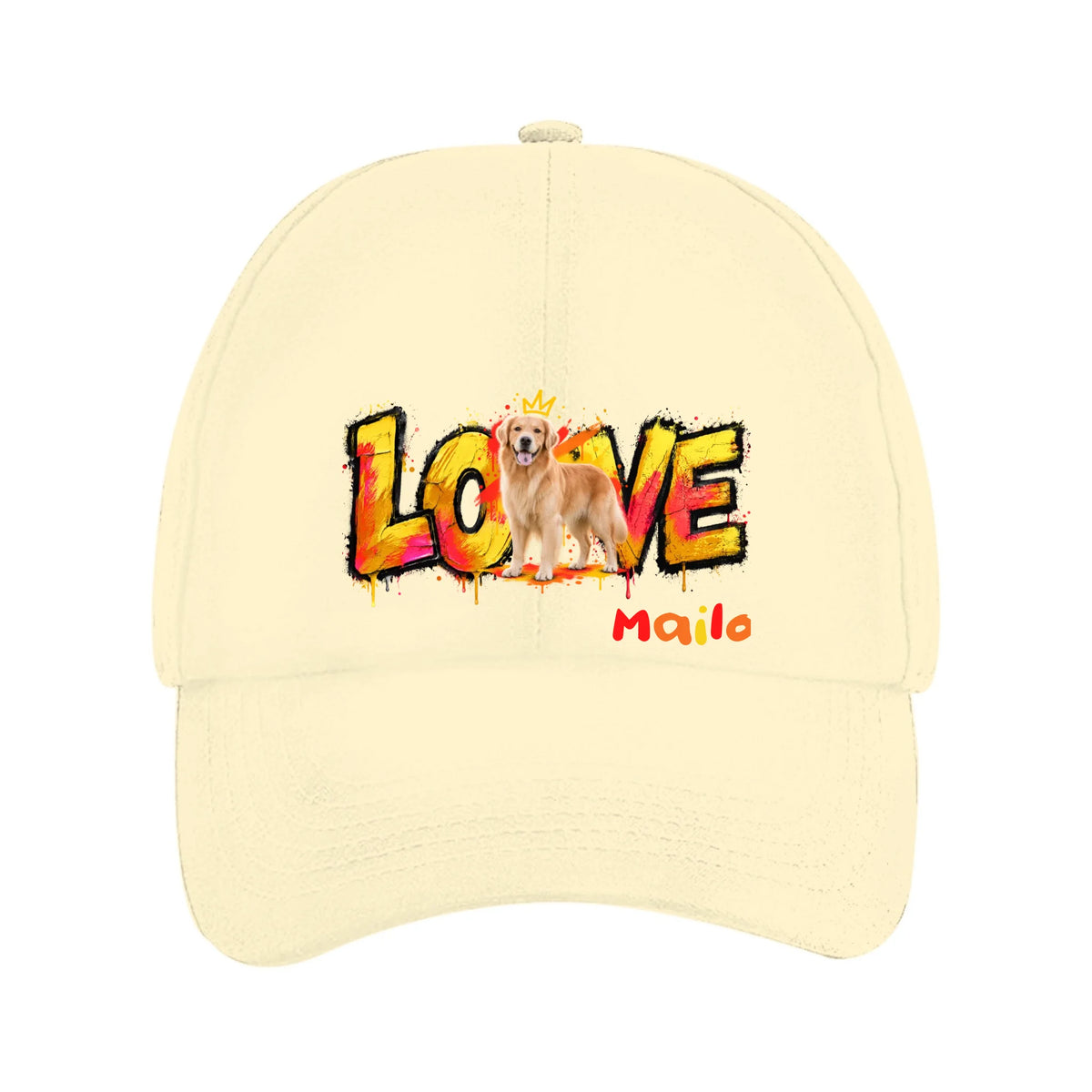Personalisiertes Cap mit Hund oder Katze – LOVE Street Art Graffiti | Personalize Palace