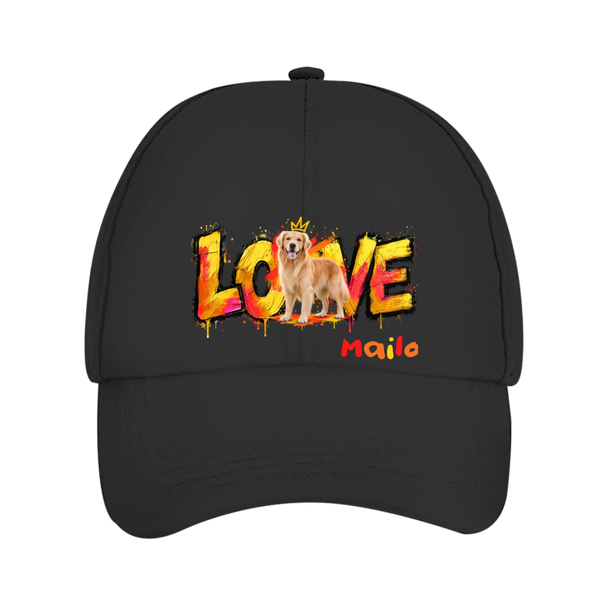 Personalisiertes Cap mit Hund oder Katze – LOVE Street Art Graffiti | Personalize Palace