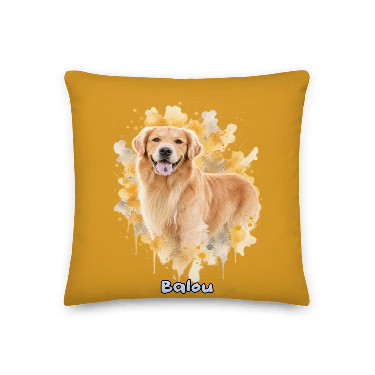 Personalisiertes Hunde Kissen - Aquarell Realistisches Hunde Porträt | Personalize Palace
