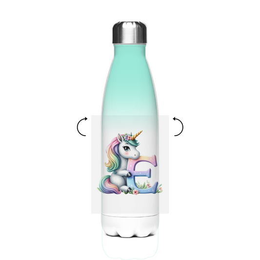 Schultrinkflasche "Einhorn" aus Edelstahl - individuelle Thermoflasche