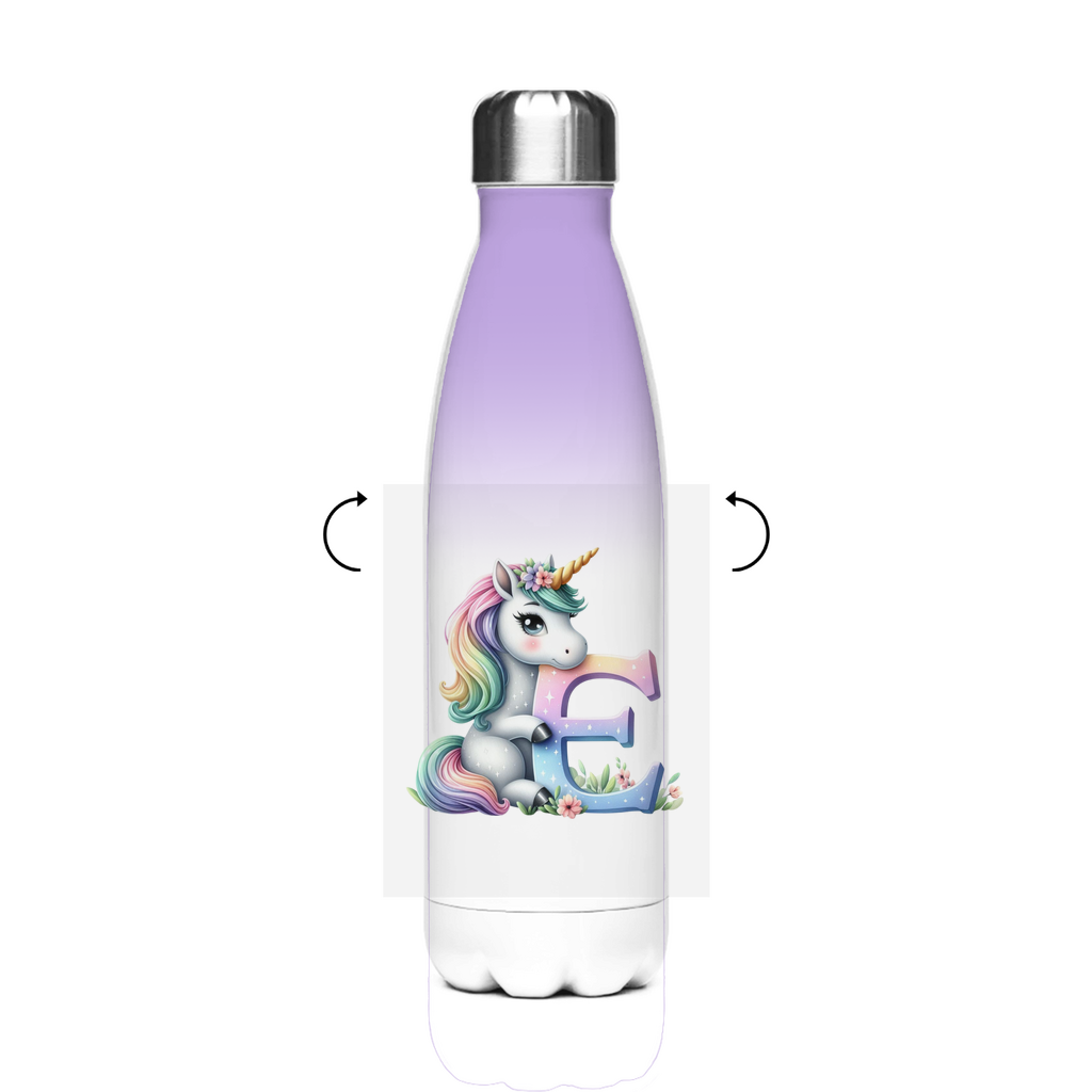 Schultrinkflasche "Einhorn" aus Edelstahl - individuelle Thermoflasche
